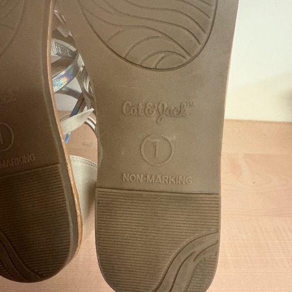 Cat & Jack Tan and Silver Kids Sandals - Picture 6 of 7